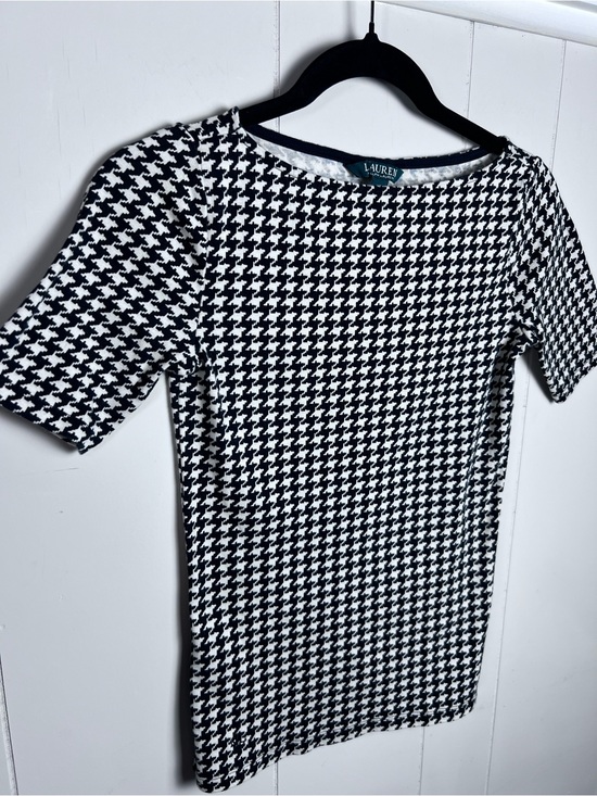 Lauren Ralph Lauren Tops - Lauren‎ Ralph Lauren Black and White Houndstooth Short Sleeve Top Cotton size XS